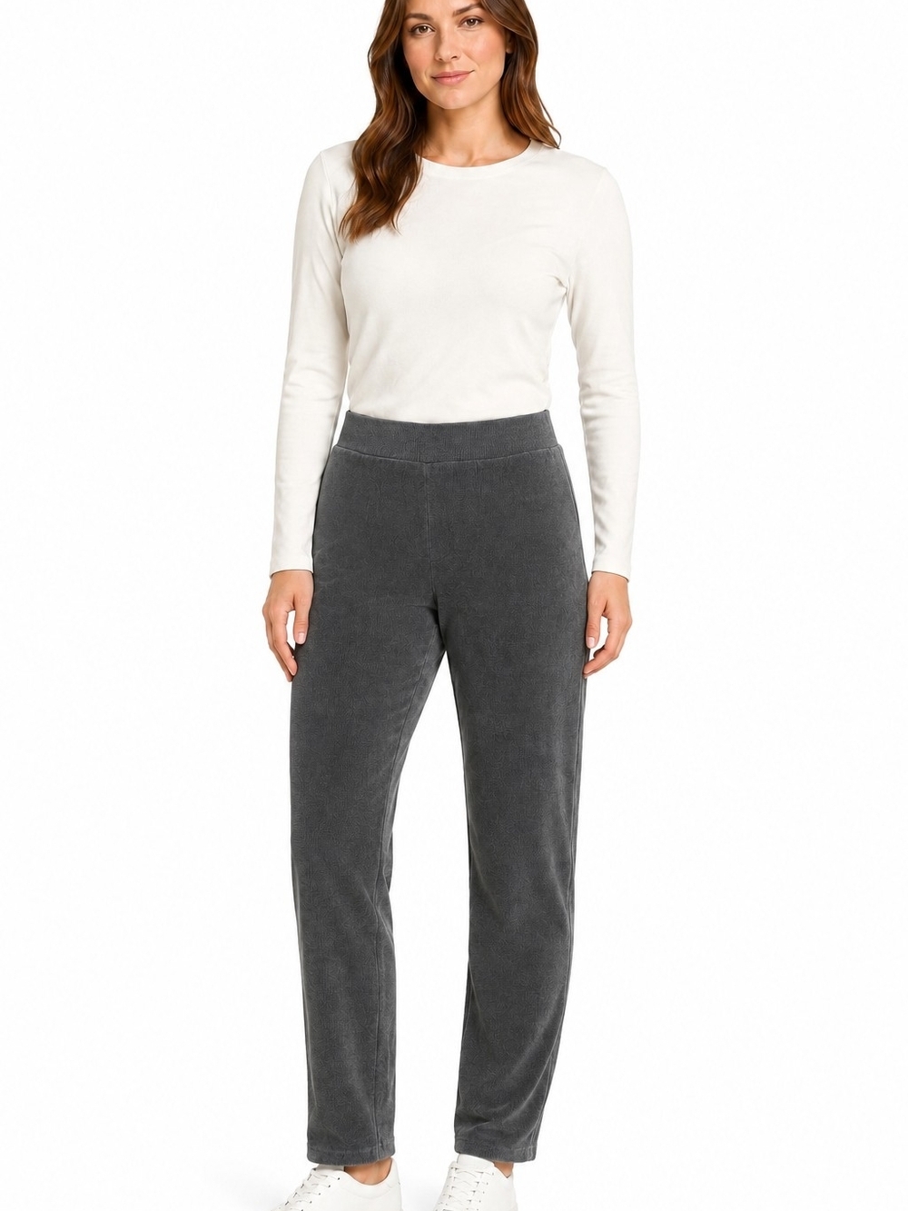 MICHAEL Michael Kors Charcoal Straight-Leg High-Rise Pants Plush Womwn's XL